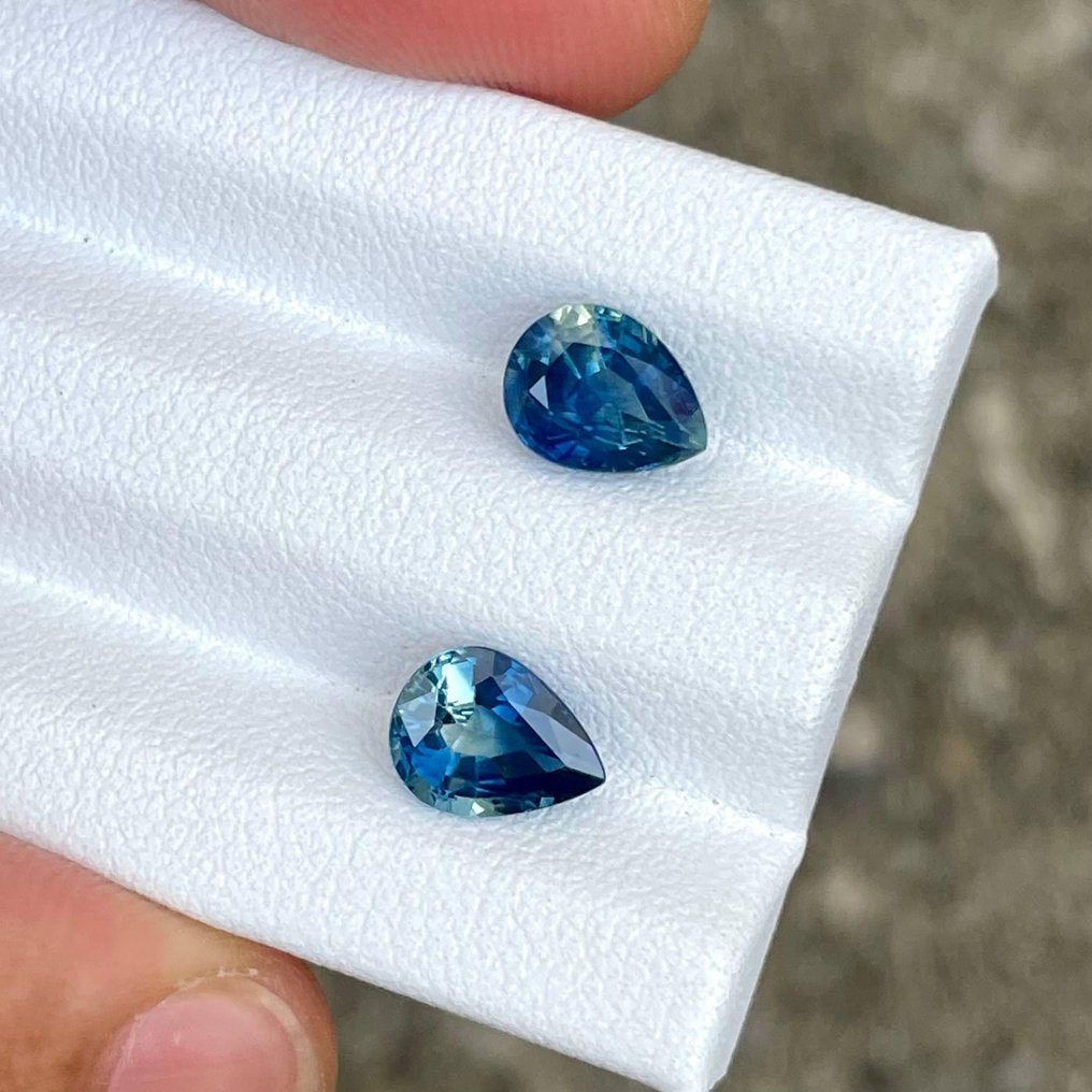 1 pcs  蓝色 蓝宝石  - 3.21 ct - 国际有色宝石协会（ICA GemLab） - 蓝宝石对 #3.2