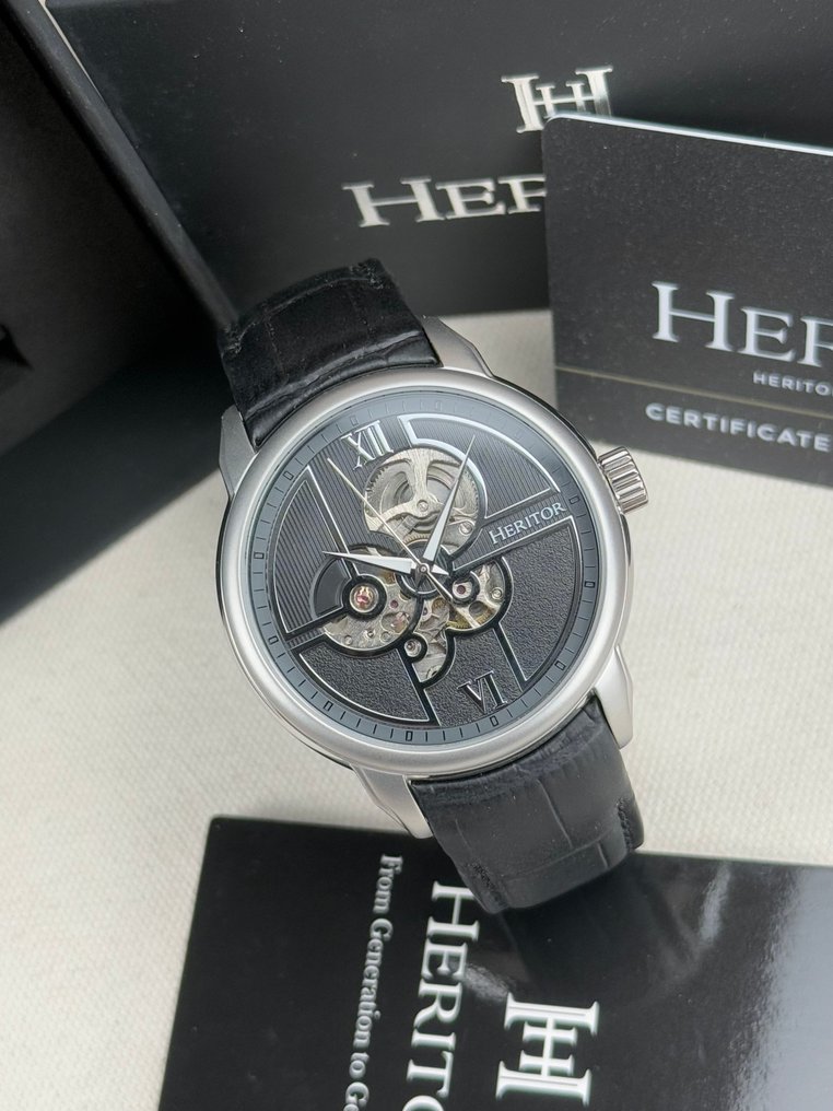 Heritor - Automatic Sanford Semi-Skeleton - Black - Ingen reservasjonspris - HERHR8302 - Herre - 2020+ #1.0