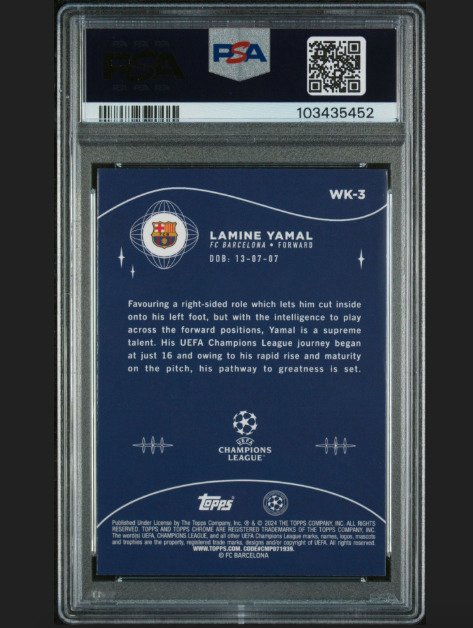 2024 Topps Lamine Yamal #WK3 - Wonderkids - Rookie Card - PSA 10 - 1 Graded card #1.0