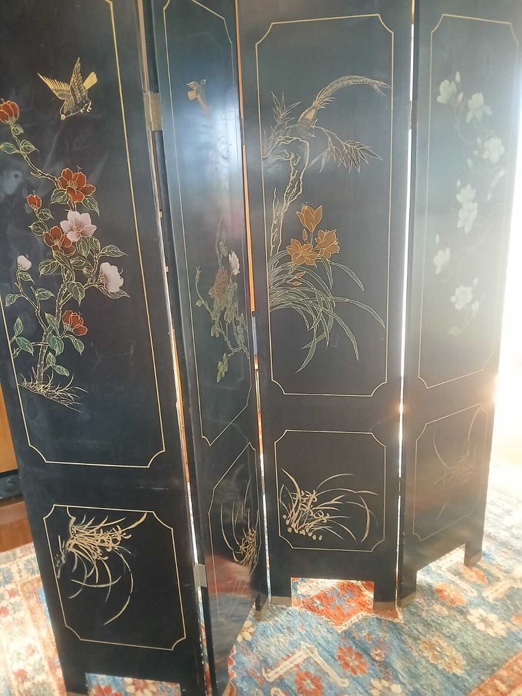 Αναδιπλούμενη οθόνη - Ξύλο - Κίνα - ένθετα από φίλντισι  (χωρίς τιμή ασφαλείας) #2.1