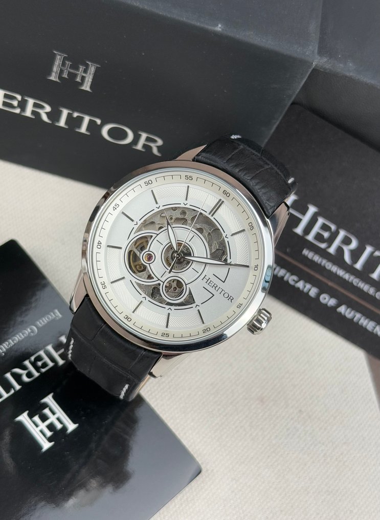 Heritor - Automatic Davies Semi-Skeleton - Silver/White - 没有保留价 - HERHS2501 - 男士 - 2020年及之后  #1.0