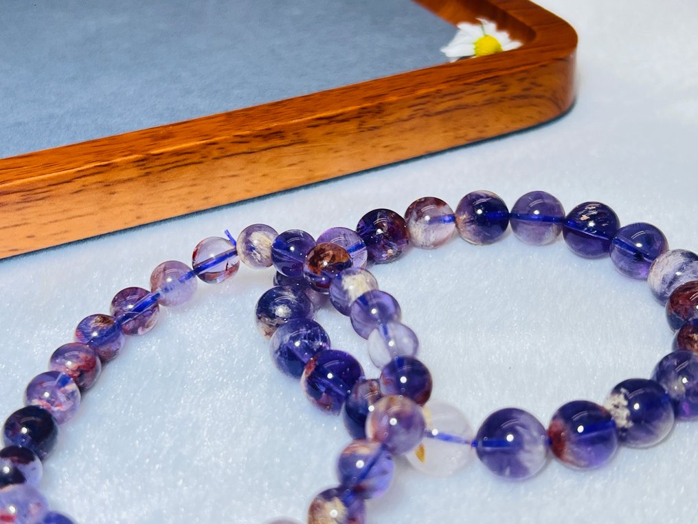 ***NO RESERVE*** Super Seven Bracelet Set – A Powerful Connection of Energy Natural Stone - Unisex- 40 g - (1) #1.0