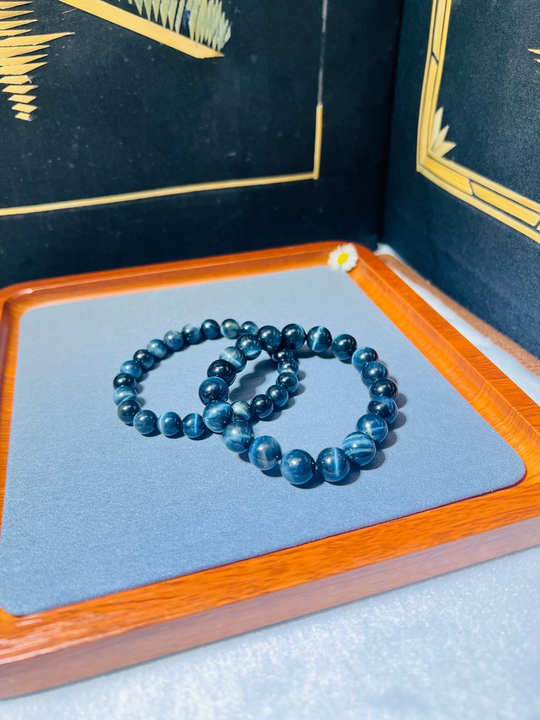 ***NO RESERVE*** Falcon Eye Bracelet Set – Strength & Sharp Focus - Natural Stone- 43 g - (1) #4.3