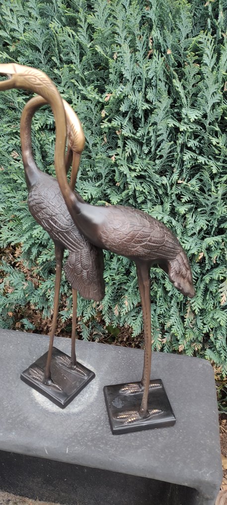 Figuur - Bronzen vogels  (2) - Gepatineerd brons #4.3