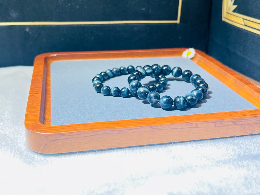 ***NO RESERVE*** Falcon Eye Bracelet Set – Strength & Sharp Focus - Natural Stone- 43 g - (1) #3.2