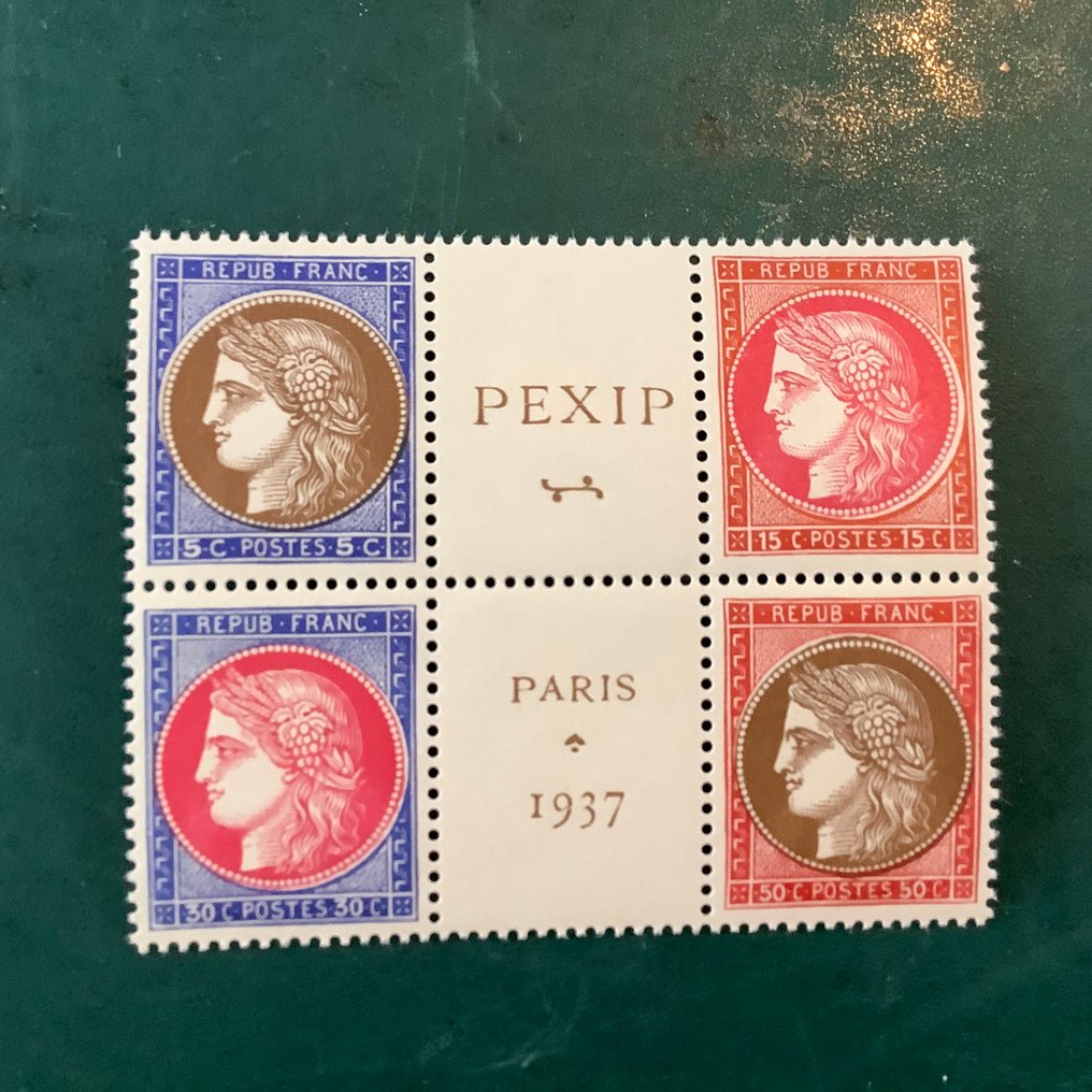 Francja 1937 - Centralny element z Pexip bloc - Yvert 348/351 #1.0