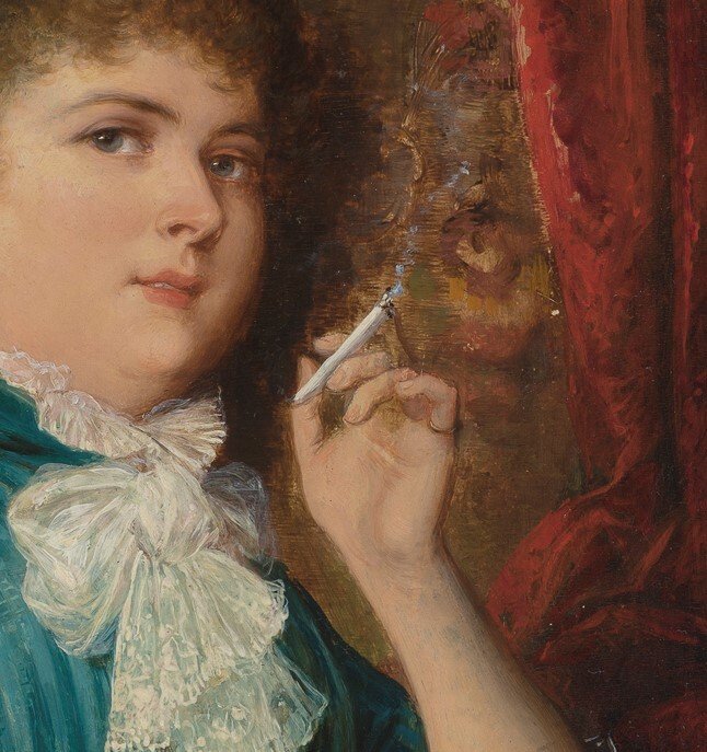 Carl Schweninger Jr. (1854-1903) - Lady with a Cigarette #3.2