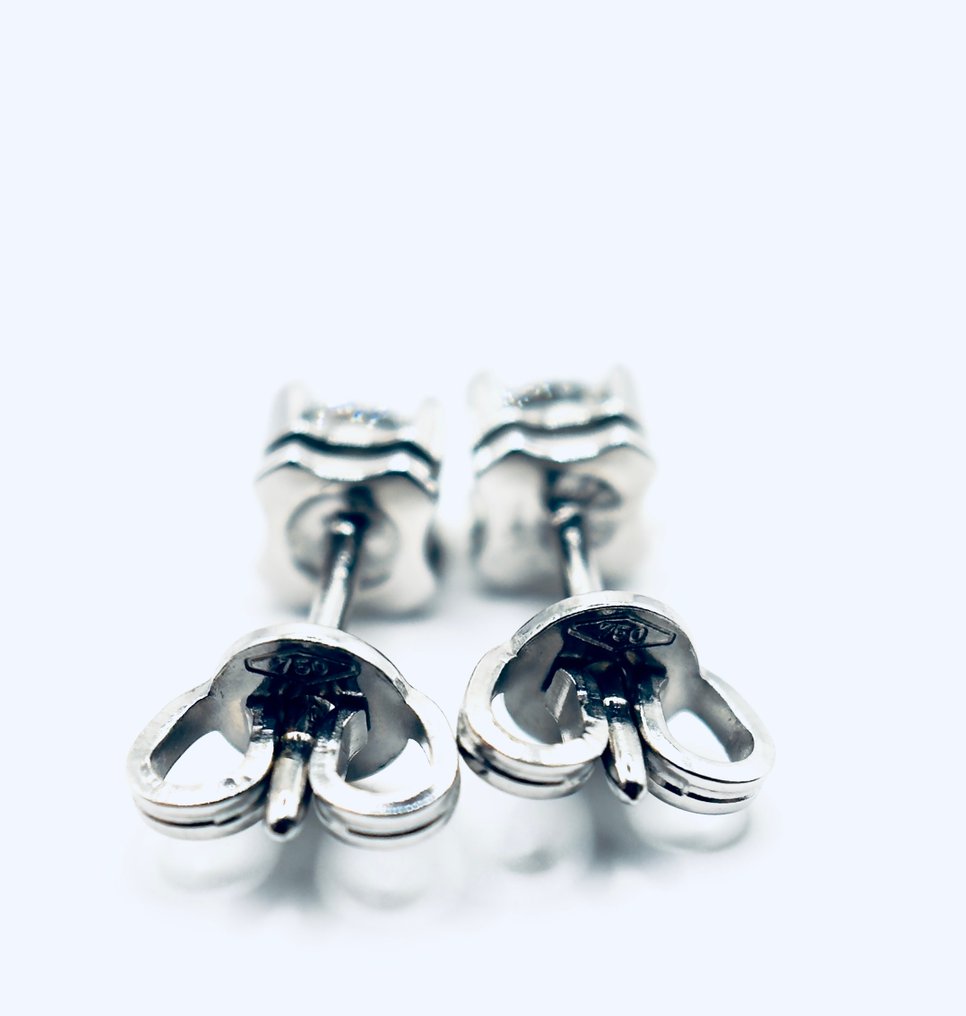 Other brand - 耳釘耳環 - Wave - 18 克拉 白金 - 0.60ct. tw. 鉆石 (天然) - Christian's Luce #4.3