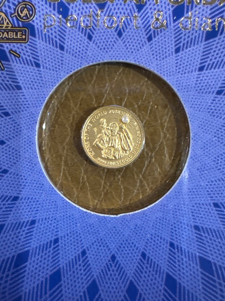 Rwanda. 10 Frw 2018  Heiliger Christopherus  mit Diamant 1/100 Oz (.999)  (Ingen mindstepris) #1.0
