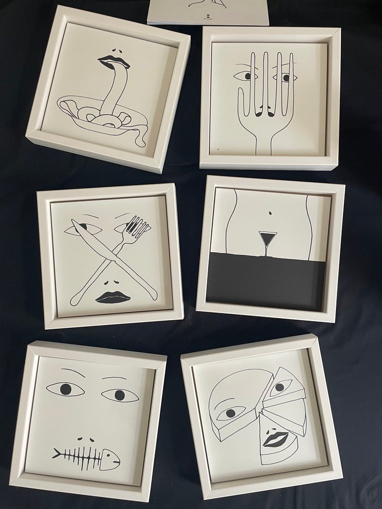 Kiasmo - Vincenzo D'Alba - 框架 (6)  - 木, 陶瓷 - Bistrot #1.0