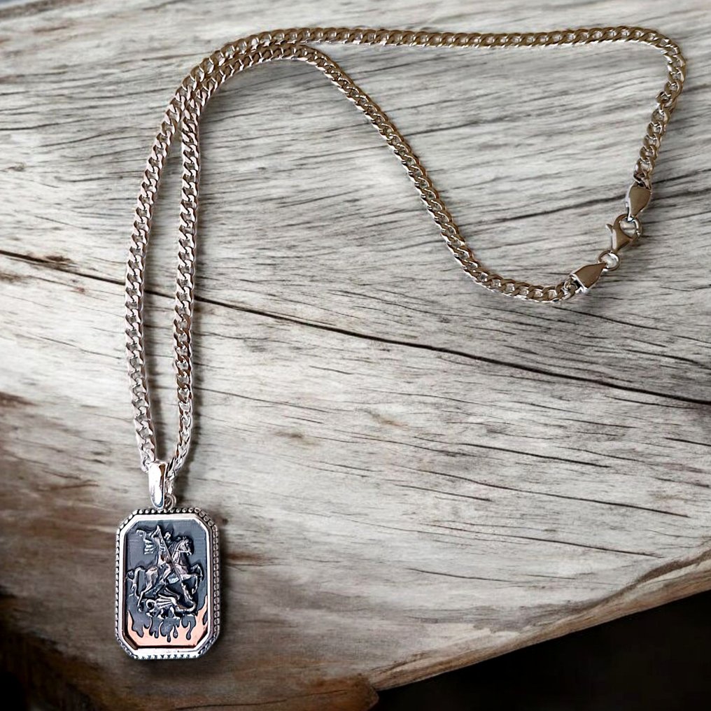 沒有保留價 - 頸鏈 - 18 克拉 銀, 玫瑰金 - 意大利制造 #1.0