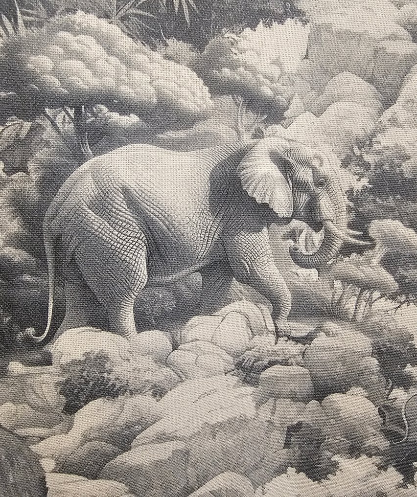 300x280cm! Eksklusivt stoff 'Luxury Safari' Artmaison - Elefanter, Tigre - Tekstil - 300 cm - 280 cm #3.2