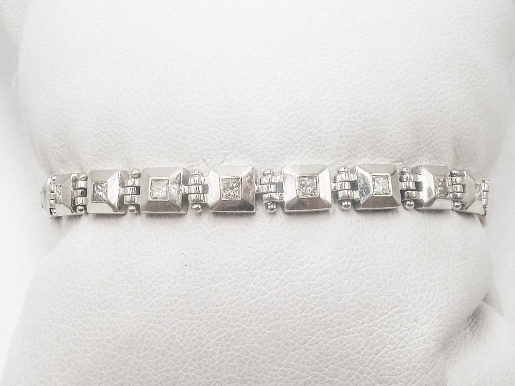 Brățară - 18 ct. Aur alb Diamant (Natural)  #1.0