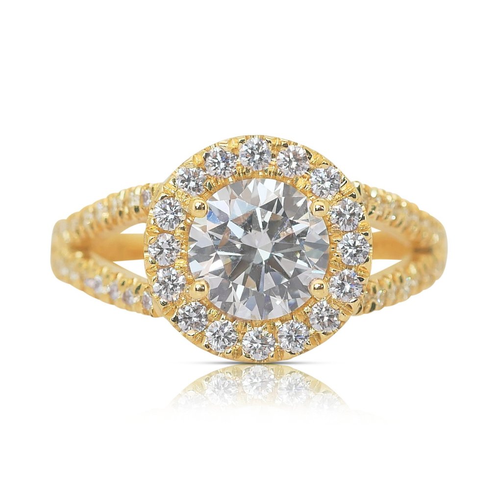 Gyűrű - 18 kt. Sárga arany - 2.12ct. tw. Gyémánt (Természetes) - Gyémánt #1.0