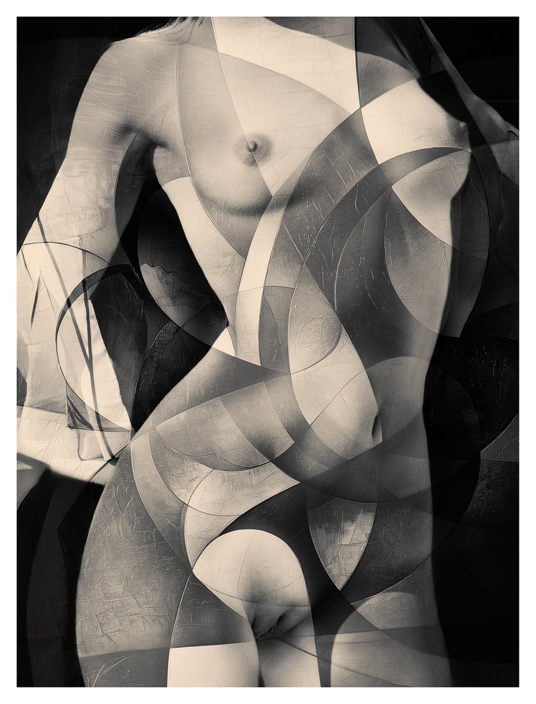 Lida Khaykara - Abstract Nude 3 - FRAMED #1.0