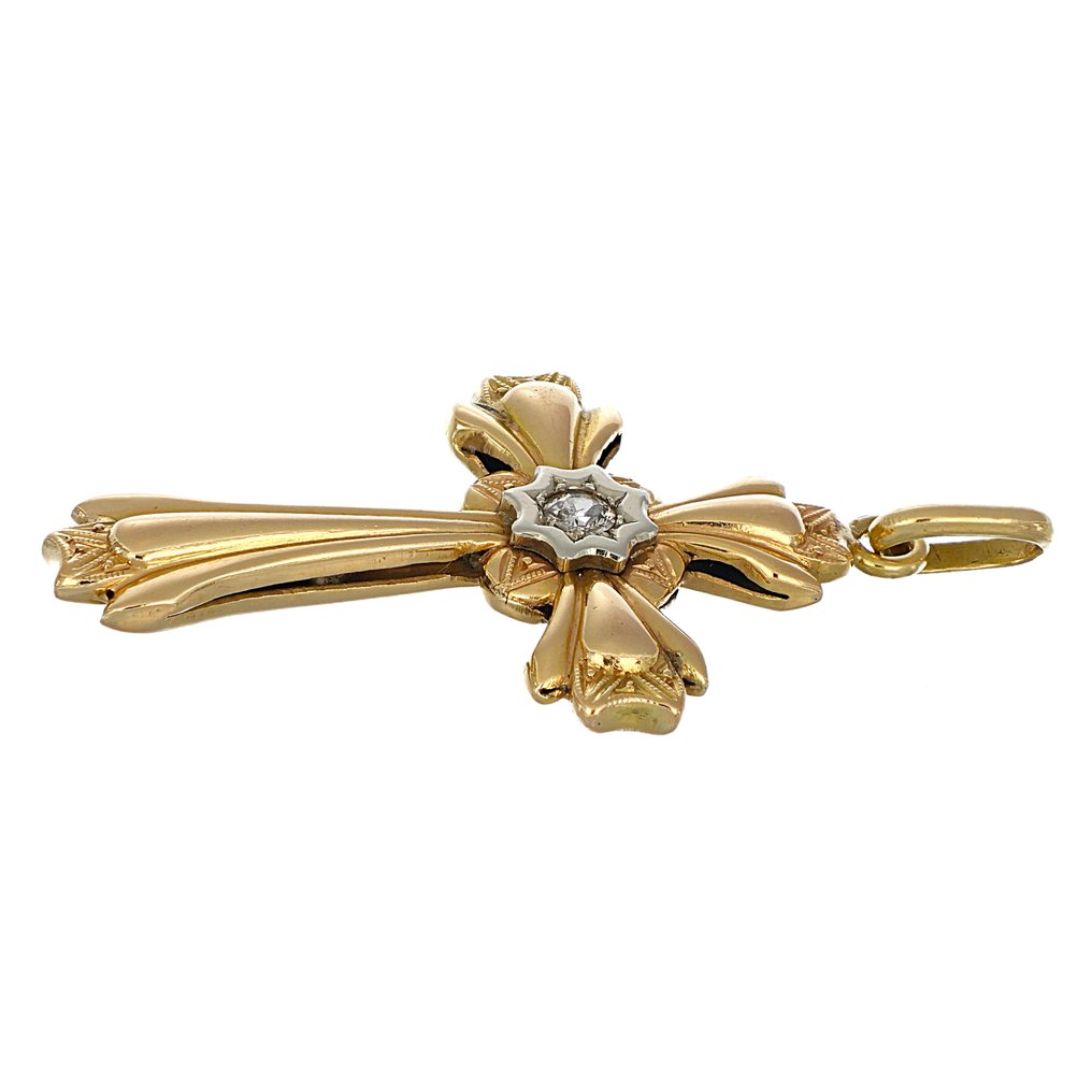 沒有保留價 - 墜飾 - 18 克拉 白金, 黃金 - 0.10ct. tw. 鉆石 (天然) #3.2