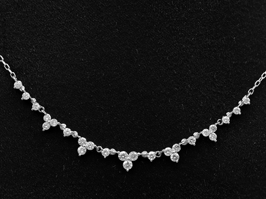 Kaulakoru riipuksella - 14 kt. Valkokulta - 0.50ct. tw. Timantti (Luonnollinen) #4.3