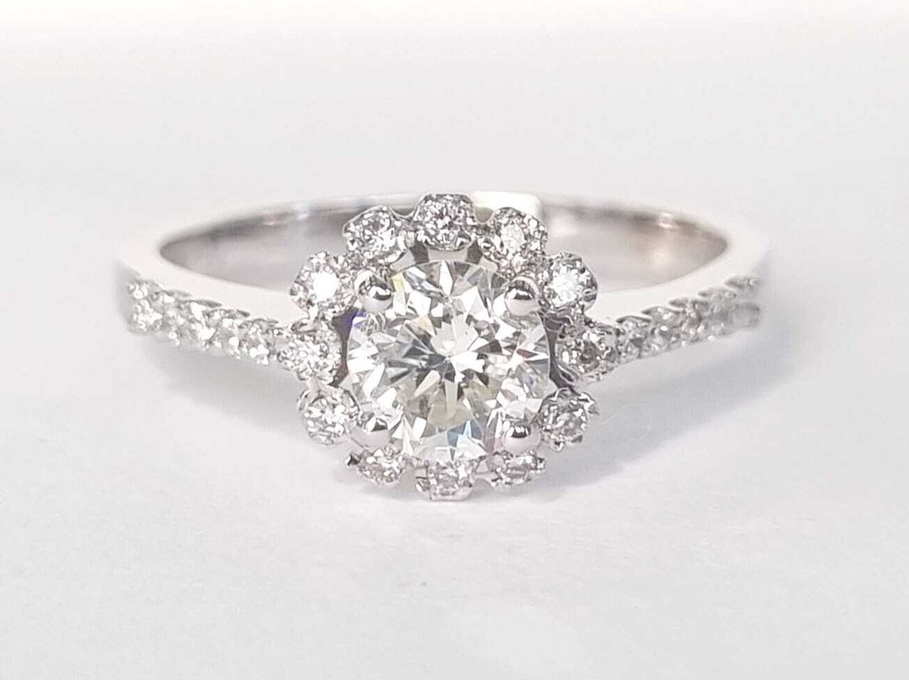 鸡尾酒戒指 - 18K包金 白金 - 0.82ct. tw. 钻石 (天然) - 钻石 #4.3