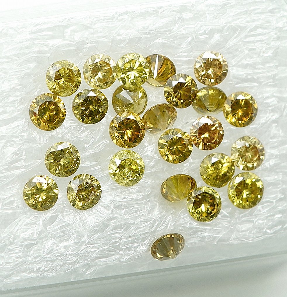 25 pcs Diamante (Color tratado) - 1.00 ct - VS1, I1 - Gem Report Antwerp (GRA) #4.3