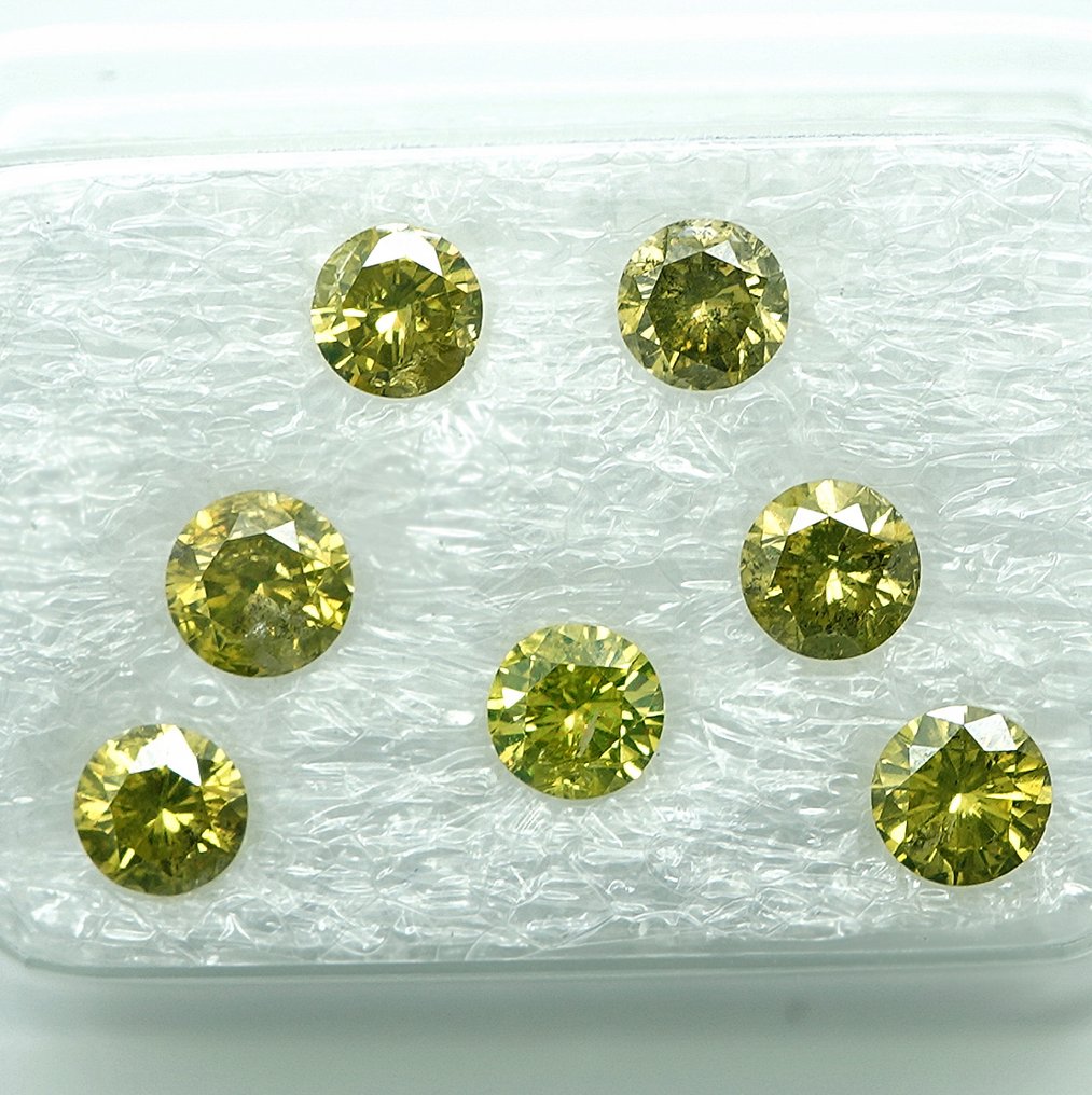 7 pcs 鑽石 (經顏色處理) - 1.05 ct - I1, I2 - Gem Report Antwerp (GRA) #1.0