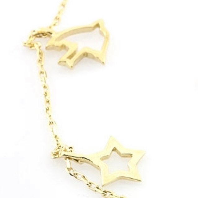 没有保留价 - Handmade - 项链 - 14K包金 黄金 锆石 - 魅力 #1.0