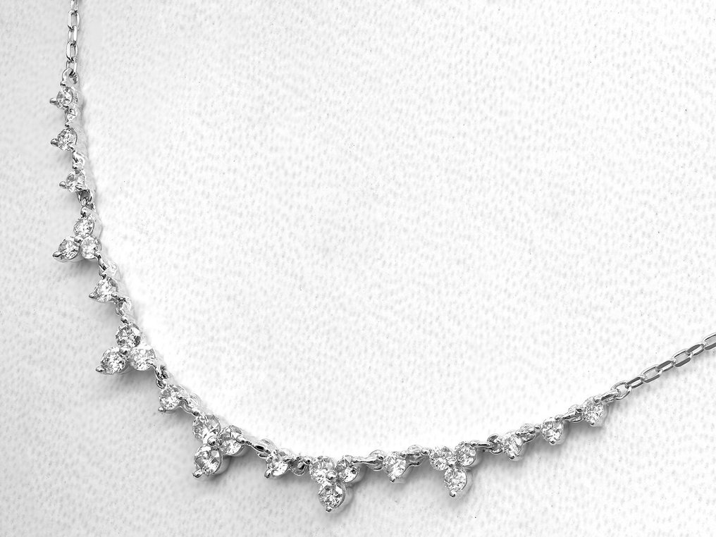 Kaulakoru riipuksella - 14 kt. Valkokulta - 0.50ct. tw. Timantti (Luonnollinen) #3.2
