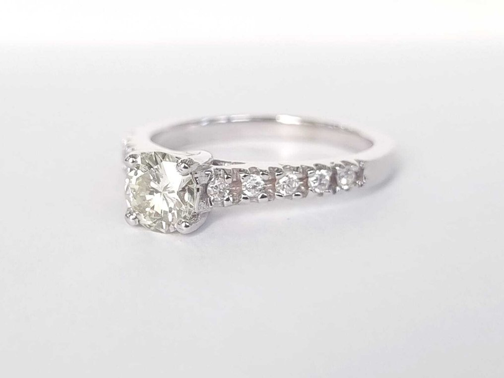 订婚戒指 - 18K包金 白金 -  0.67ct. tw. 钻石 (天然) - 钻石 #3.2