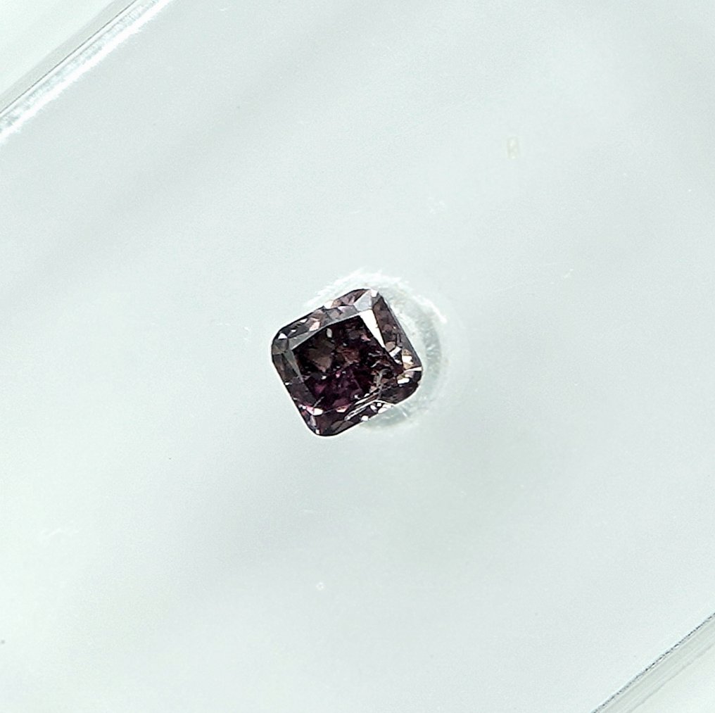 1 pcs Diamant (Naturfarvet) - 0.09 ct - Fancy deep Brunlig Lyserød - I1 - Gem Report Antwerp (GRA) #2.1