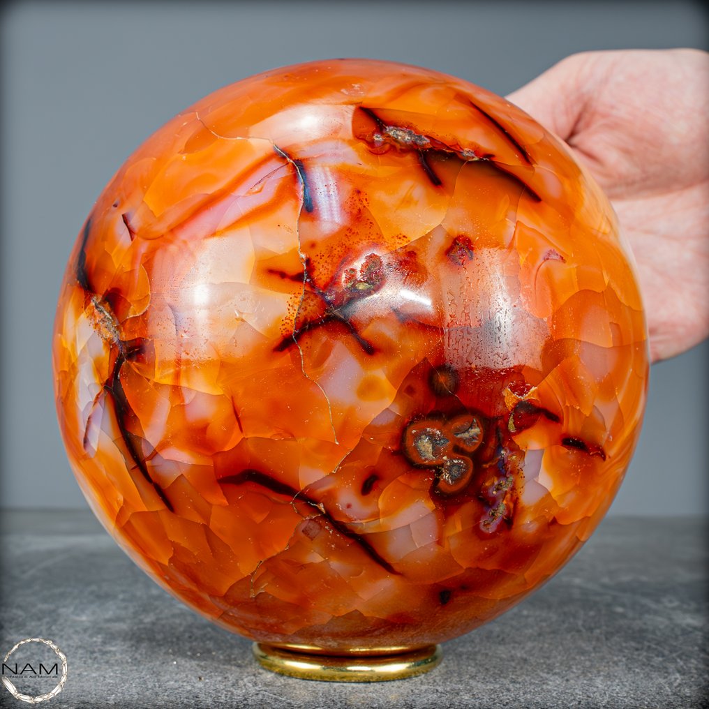 华丽的天然红玉髓 球体- 2985.73 g #1.0