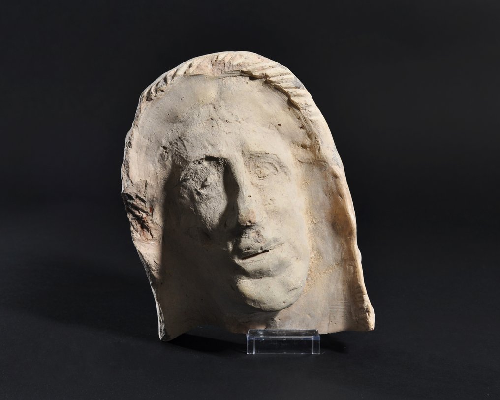 古希臘，邁錫尼 陶瓷 女性头部形状的檐饰 - 15 cm #1.0