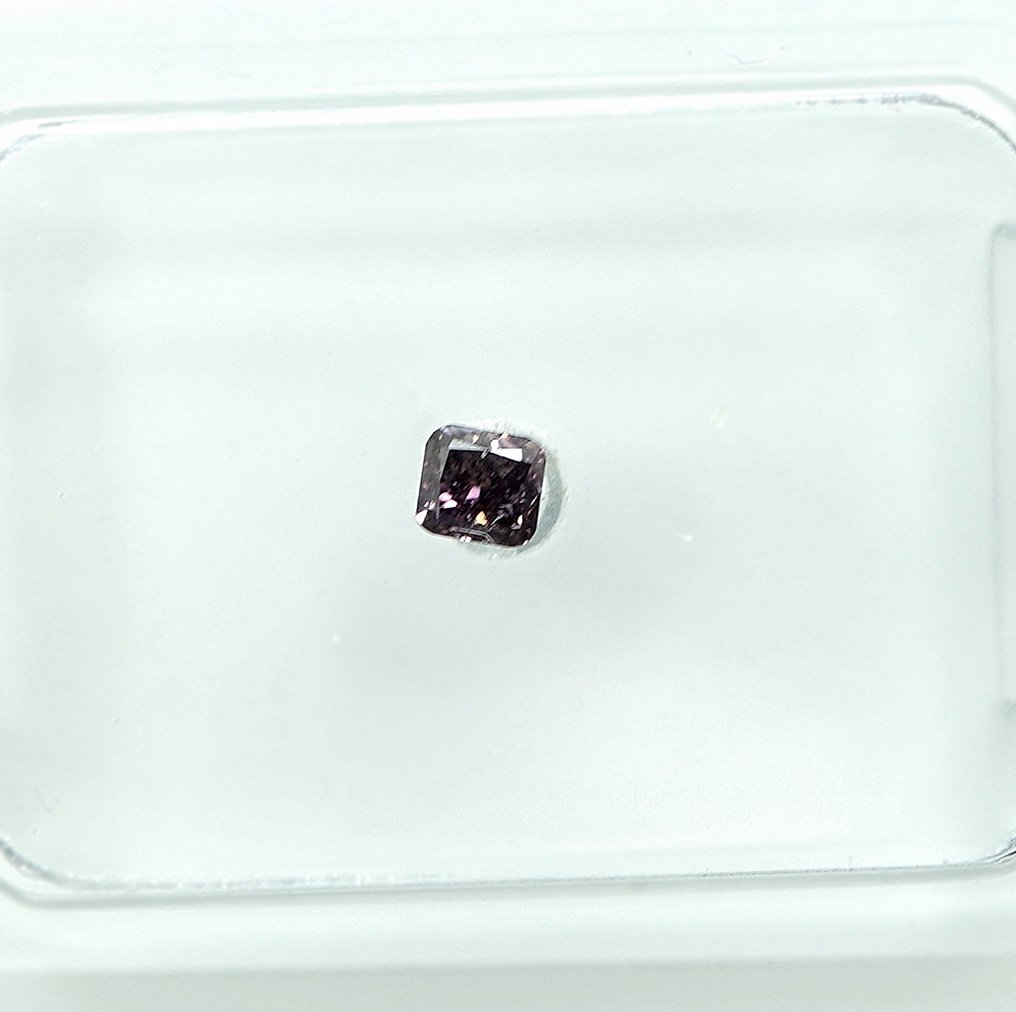 1 pcs Diamant (Naturfarvet) - 0.09 ct - Fancy deep Brunlig Lyserød - I1 - Gem Report Antwerp (GRA) #1.0