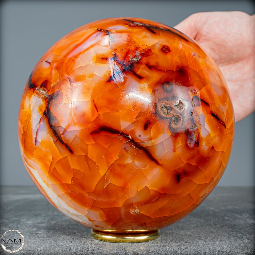 华丽的天然红玉髓 球体- 2985.73 g #3.2