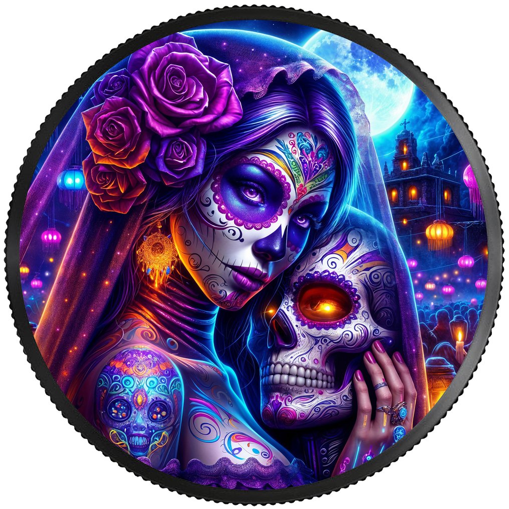 Messico. 1 Onza 2024 Dia de los Muertos-Black Widow 1 Oz, (.999) #1.0