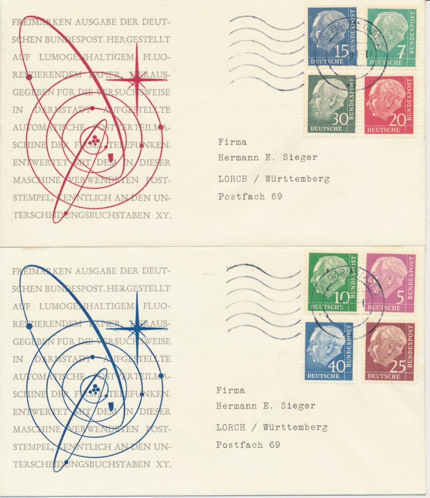 德国，联邦共和国 1961 - Heuss Lumogen，FDC 上的完整发行完美无瑕 - Michel 179/260 y #1.0