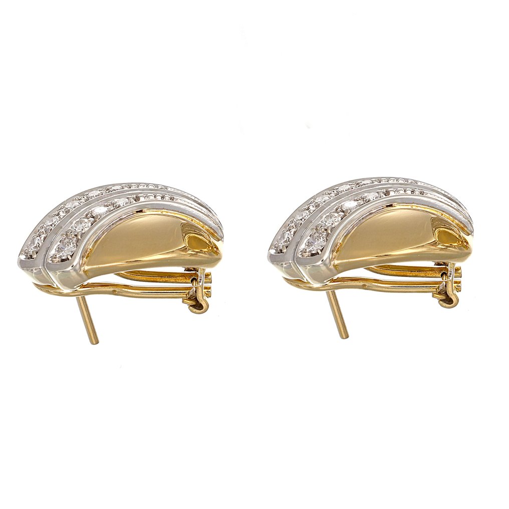 Σκουλαρίκια - 18 καράτια Λευκός χρυσός, Κίτρινο χρυσό - 0.45ct. tw. Διαμάντι (Φυσικό) #2.1