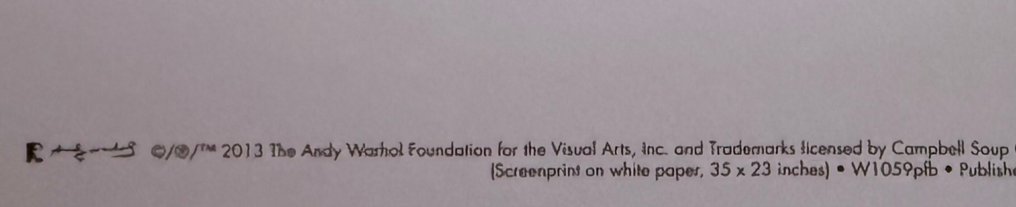 Andy Warhol - “Campbell's Soup I, 1968 (black bean)”. Copyright: Andy Warhol Foundation for the Visual Arts, Inc. #4.3