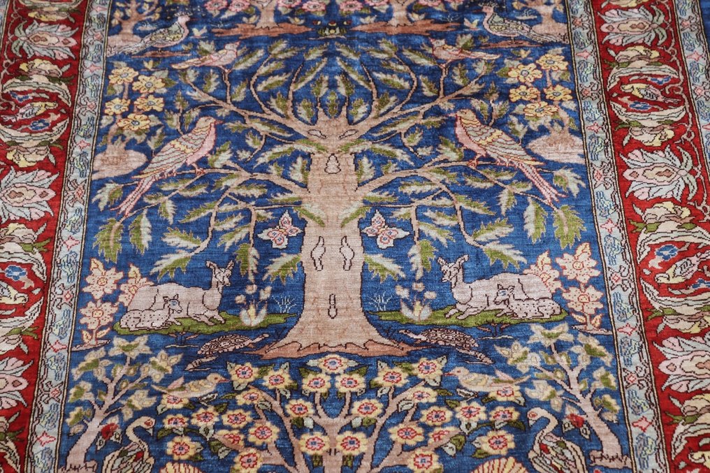 Silk Hereke Signed Carpet with Mehrab Design - 纯粹奢华 ~1百万节/平方米 - 地毯 - 90 cm - 60 cm #3.2