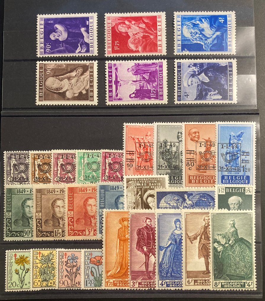 比利時 1949 - 完整年度无块 - OBP/COB 792/822 zonder 810A #1.0