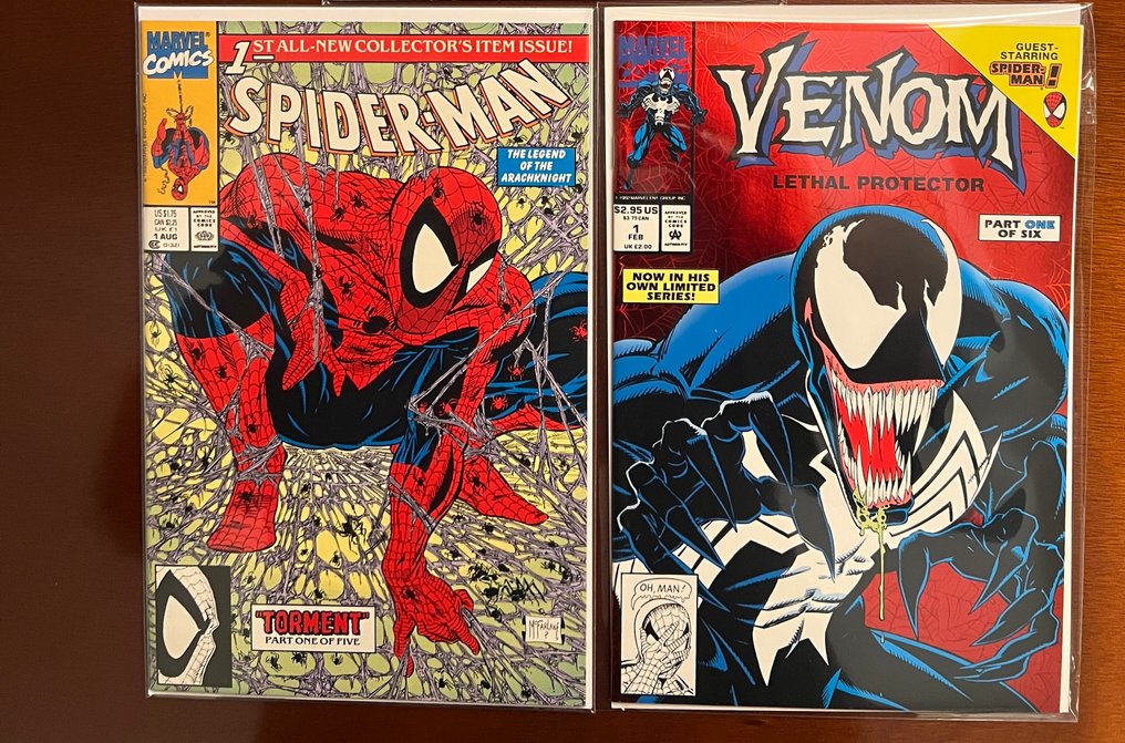 Spider-Man (Vol. 1) #1 - Regular Cover + Venom: Lethal Protector (Vol. 1) #1 - Foil Variant - 2 Comic - EO - 1990 #1.0