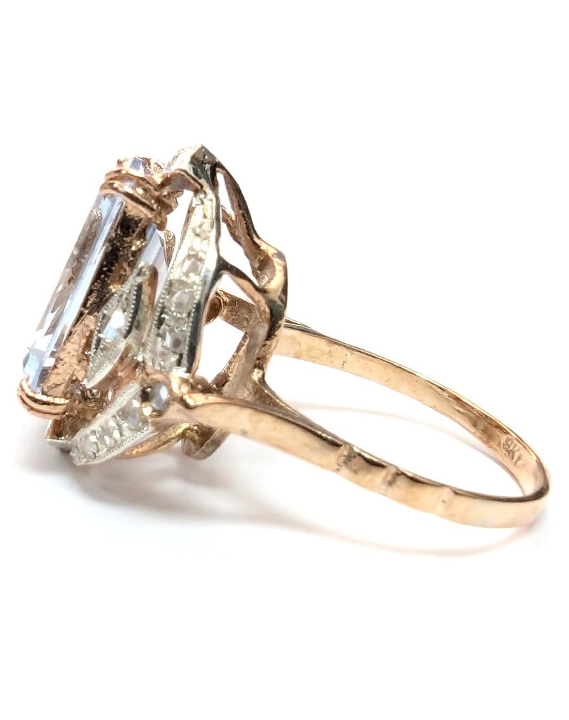 Sans prix de réserve - Bague - 9 carats Or jaune, Argent Topaze - Diamant #3.2