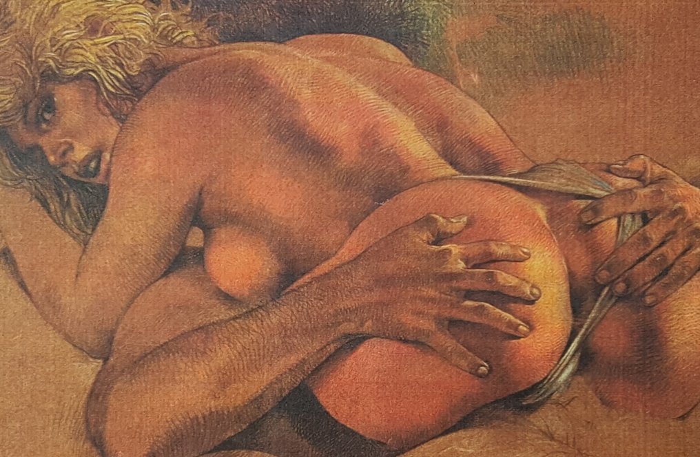 Serpieri, Paolo Eleuteri - 1 Offset Print - Druuna - Erotischer Druck Liebespaar #3.2