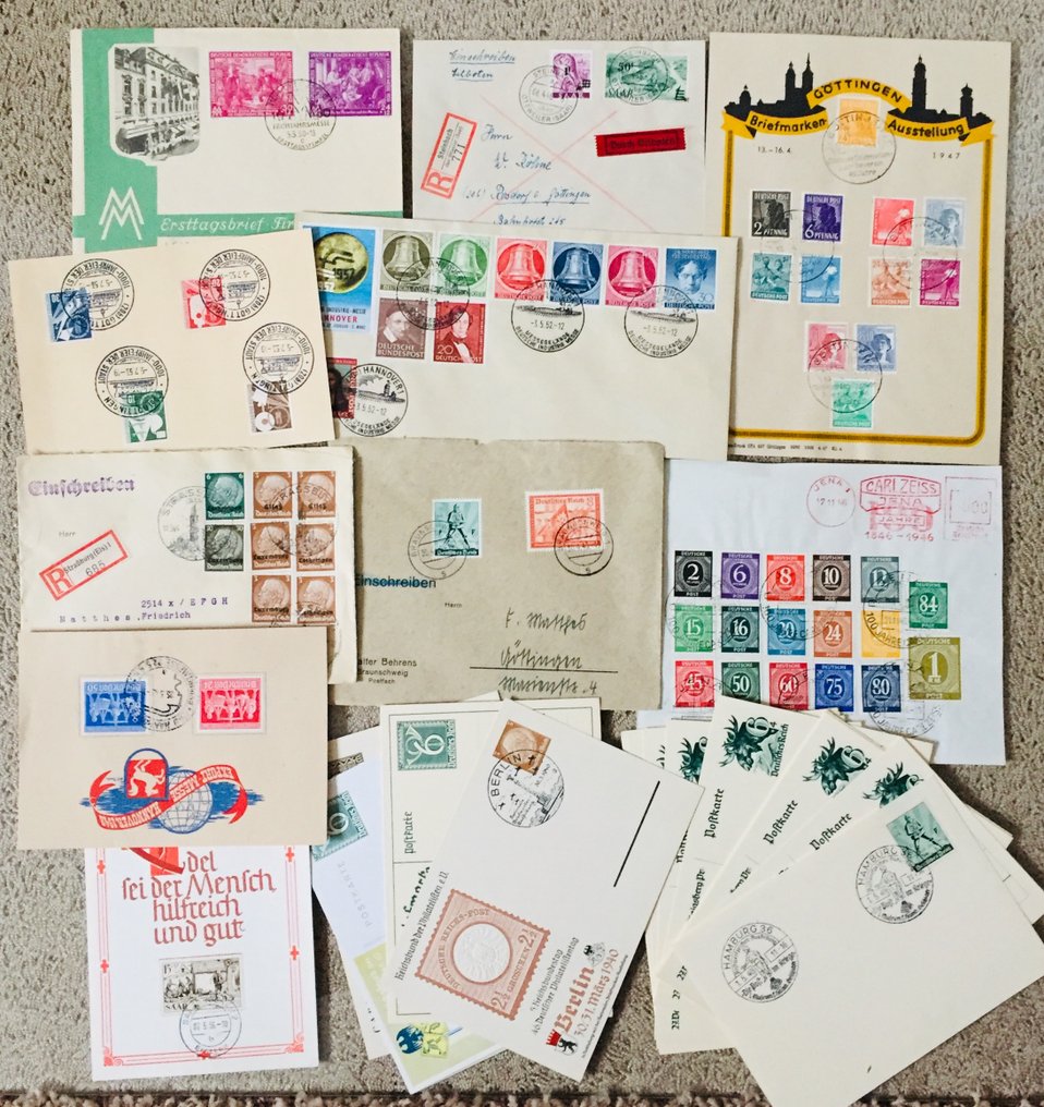 Alemanha 1939/1956 - Lote com cerca de 30 documentos, a maioria do Reich Alemão, República Federal/Berlim/RDA, com outros #1.0