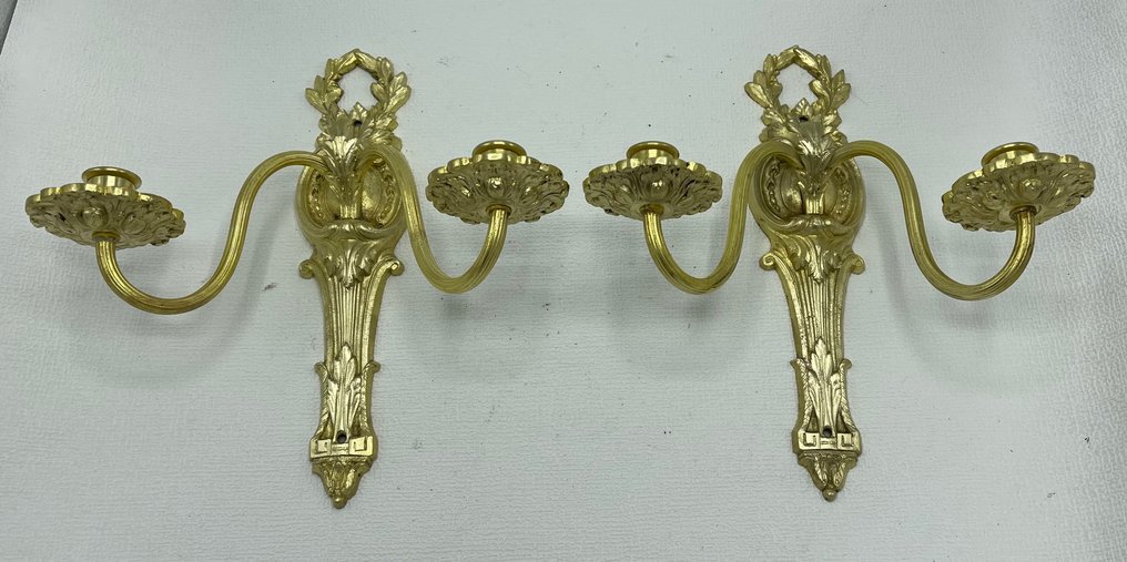 Suport de lumânări (2) - Bronz - aplice de perete #1.0