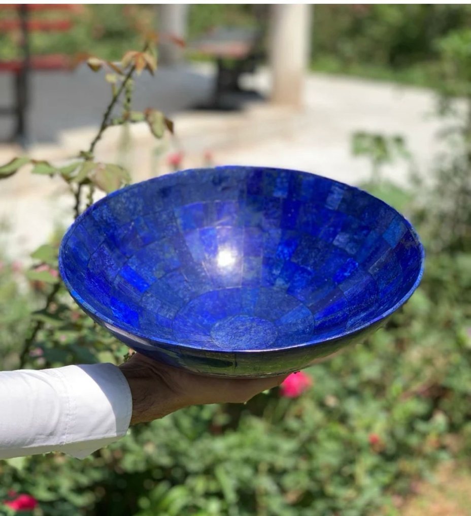 Δοχείο από Λαπίς Λαζούλι / Όμορφο χειροποίητο δοχείο από Λαπίς Λαζούλι από το Αφγανιστάν. Μπολ - Ύψος: 12 in - Πλάτος: 12 in- 1948 g - (1) #4.3
