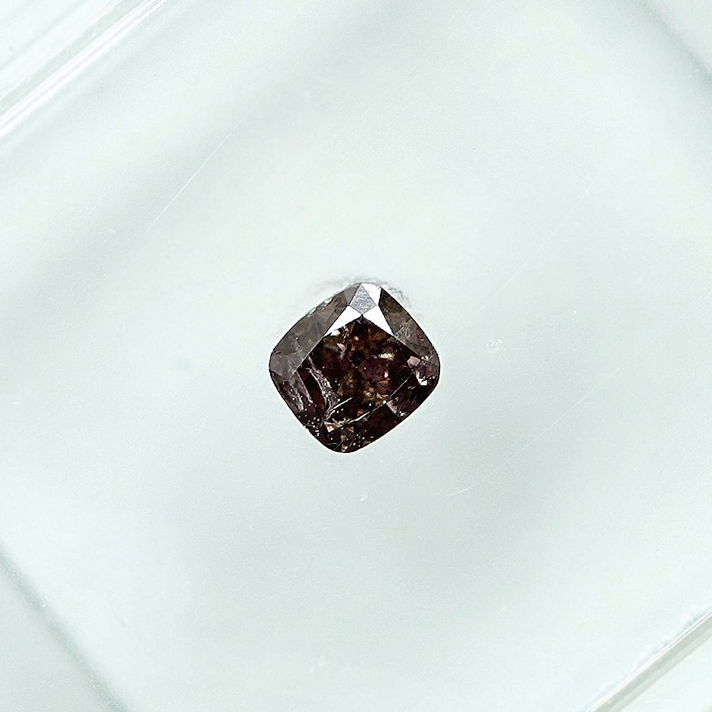 1 pcs 钻石  (天然色彩的)  - 0.13 ct - Fancy deep 稍带桃红色的 棕色 - I1 内含一级 - 安特卫普宝石报告（GRA） #4.3