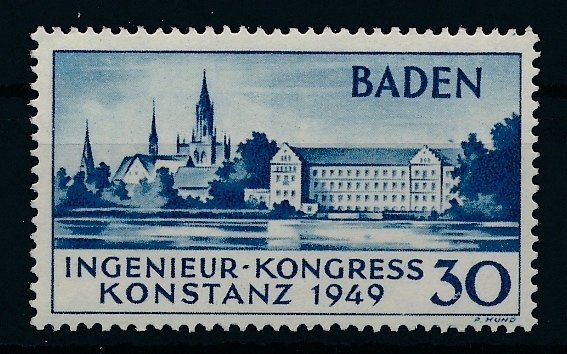 Ocupație Aliată - Germania (Zona Franceză) 1949 - Konstanz II perfect postfrisch, dublu verificat Schlegel BPP - Michel 46 II #1.0