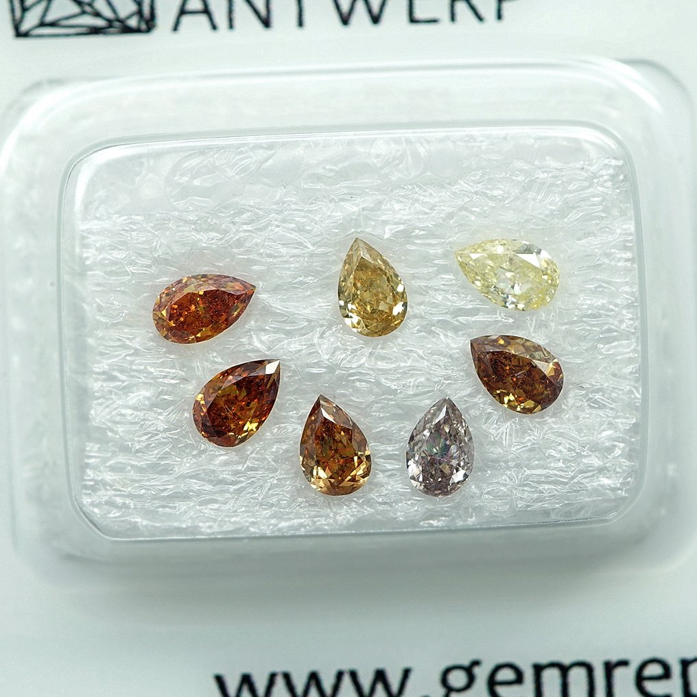 7 pcs 鑽石 (天然) - 1.10 ct - VS1, I1 - Gem Report Antwerp (GRA) #3.2