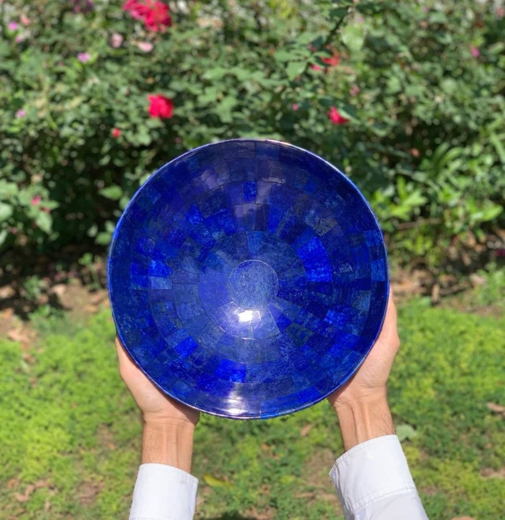 Δοχείο από Λαπίς Λαζούλι / Όμορφο χειροποίητο δοχείο από Λαπίς Λαζούλι από το Αφγανιστάν. Μπολ - Ύψος: 12 in - Πλάτος: 12 in- 1948 g - (1) #2.1