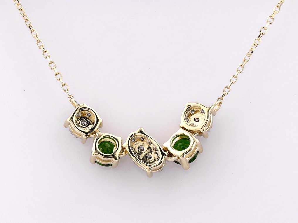 Ketting met hanger - 14 karaat Geel goud -  0.78ct. tw. Diamant (Natuurlijk)  #4.3