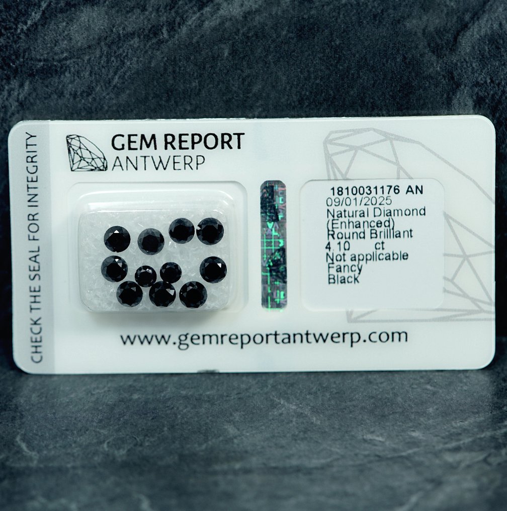 11 pcs Gyémánt (Színkezelt) - 4.10 ct - A laboratóriumi jelentésben nincs megadva - Gem Report Antwerpen (GRA) #1.0